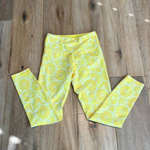 Wildfox Brushed Leggings in Lemon Slice Size S - Picture 2 of 5